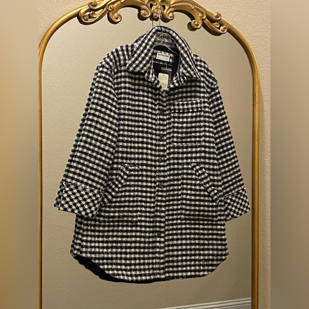 Free People We The Free Get Around Houndstooth Oversized Shirt Jacket Size XS - Picture 2 of 13